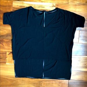 Lululemon crop in front, long in back top
